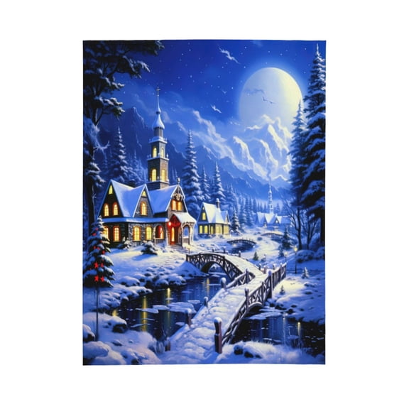 PHELIKA Christmas Scenery 03 All Season Soft Throw Blanket Lightweight Flannel Fleece Blankets 60"x50"