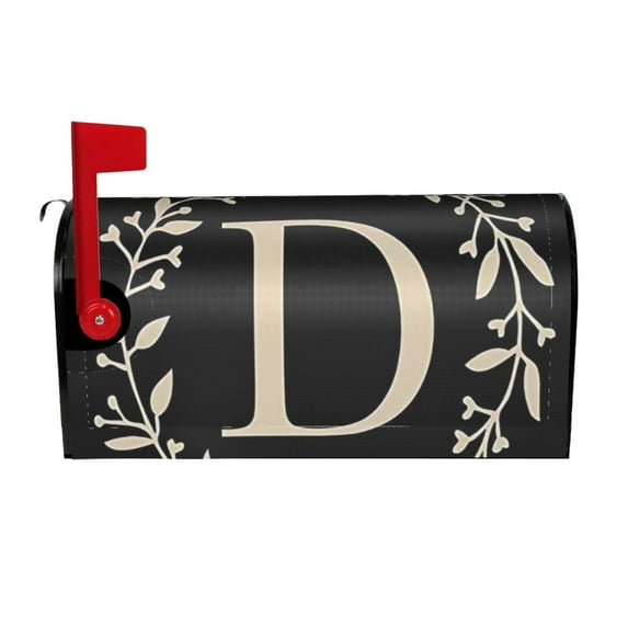 PHELIKA Classic Monogram Letter D Magnetic Mailbox Covers Post Letter Box Cover Standard Size 21H x 18W