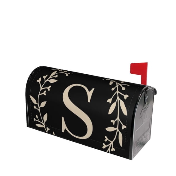 PHELIKA Classic Monogram Letter S Magnetic Mailbox Covers Post Letter Box Cover Standard Size 21"H x 18"W