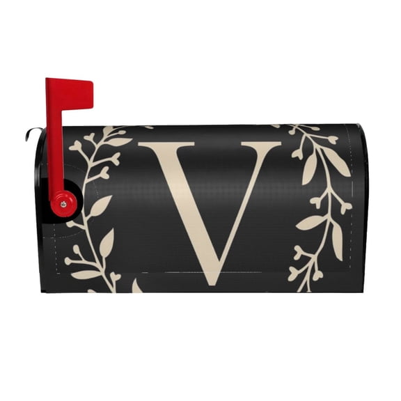 PHELIKA Classic Monogram Letter V Magnetic Mailbox Covers Post Letter Box Cover Standard Size 21H x 18W
