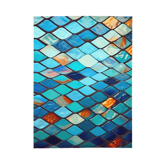 PHELIKA Colorful Mosaic Tile Walls 02 All Season Soft Throw Blanket Lightweight Flannel Fleece Blankets 60"x50"