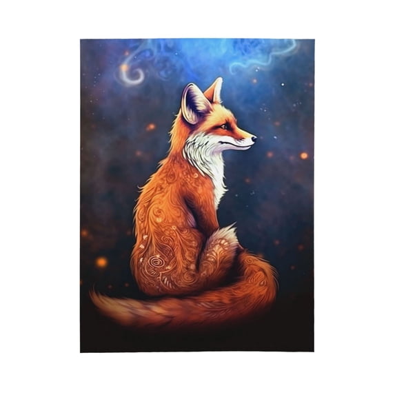 PHELIKA Cool Galaxy Fox 02 All Season Soft Throw Blanket Lightweight Flannel Fleece Blankets 60" x 80"