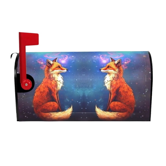 PHELIKA Cool Galaxy Fox 03 Magnetic Mailbox Covers Standard Size 25.5"H x 21"W