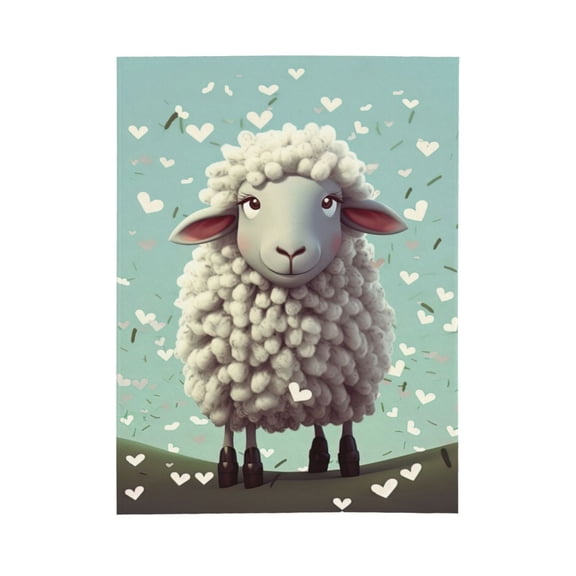 PHELIKA Cute And Gentle Alpaca Sheep 01 All Season Soft Throw Blanket Lightweight Flannel Fleece Blankets 60"x50"