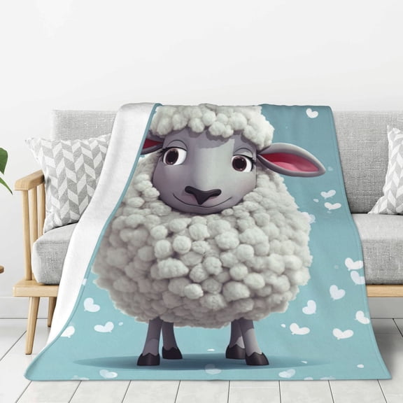 PHELIKA Cute And Gentle Alpaca Sheep 02 Soft Throw Blanket Lightweight Flannel Fleece Blanket For Couch Bed Sofa Travelling Camping For Kids Adults 40x50 Inch