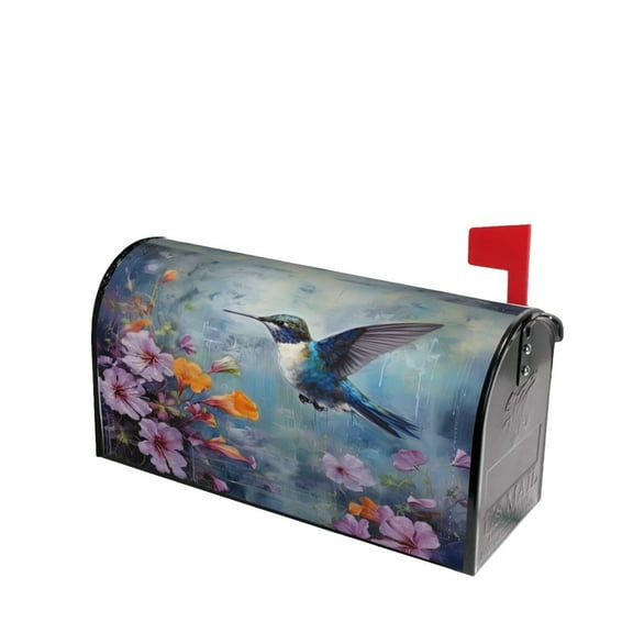 PHELIKA Flowers And Hummingbird Spring 05 Magnetic Mailbox Covers Post Letter Box Cover Standard Size 25.5"H x 21"W