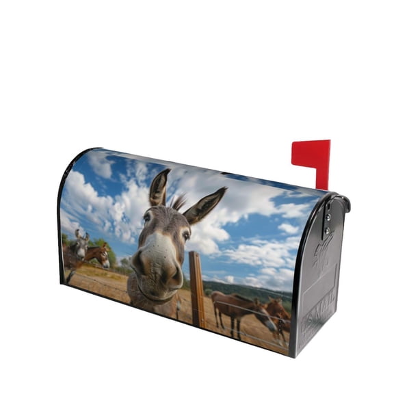 PHELIKA Funny Donkey 01 Magnetic Mailbox Covers Standard Size 25.5"H x 21"W