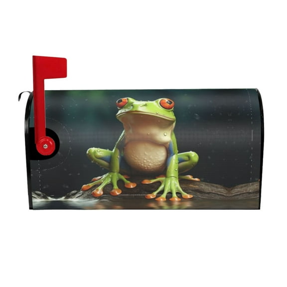 PHELIKA Funny Frog 04 Mailbox Covers Magnetic Mailbox Wraps Post Letter Box Cover Mailwrap Garden Home Decor Standard Size 21"H x 18"W