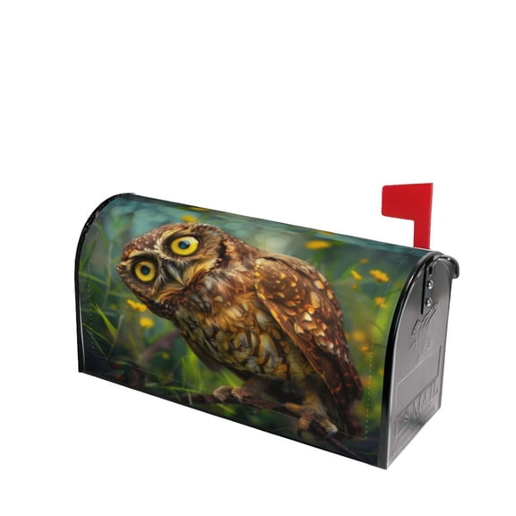 PHELIKA Funny Owl 01 Magnetic Mailbox Covers Post Letter Box Cover Standard Size 25.5"H x 21"W