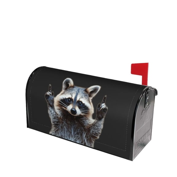 PHELIKA Funny Raccoon 01 Magnetic Mailbox Covers Post Letter Box Cover Standard Size 25.5"H x 21"W
