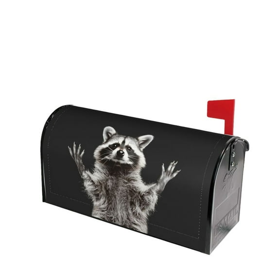 PHELIKA Funny Raccoon 05 Magnetic Mailbox Covers Post Letter Box Cover Standard Size 25.5"H x 21"W