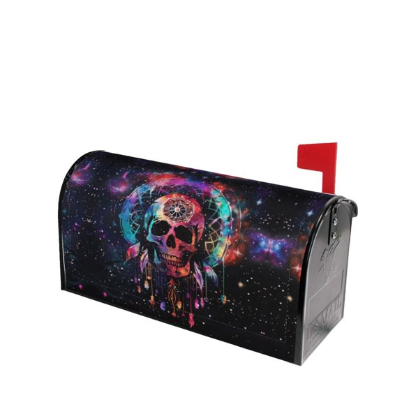 PHELIKA Galaxy Skull Dream Catcher Skull 01 Magnetic Mailbox Covers Post Letter Box Cover Standard Size 25.5"H x 21"W