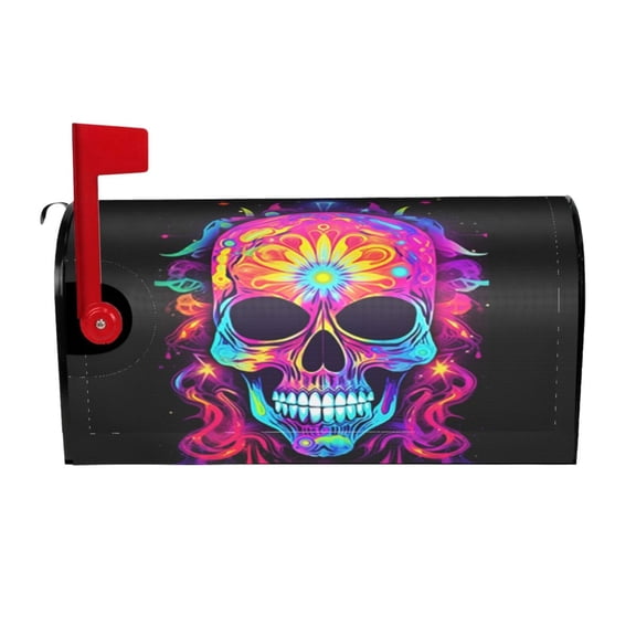 PHELIKA Galaxy Skull Dream Catcher Skull 01 Magnetic Mailbox Covers Standard Size 25.5"H x 21"W