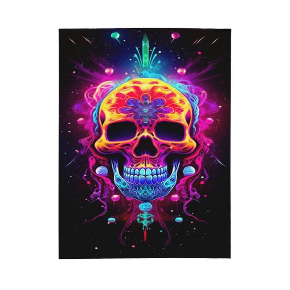 PHELIKA Galaxy Skull Dream Catcher Skull 04 All Season Soft Throw Blanket Lightweight Flannel Fleece Blankets 80"x60"