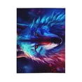 thumbnail image 1 of PHELIKA Galaxy Wolf Pink And Blue 04 All Season Soft Throw Blanket Lightweight Flannel Fleece Blankets 50"x40", 1 of 8
