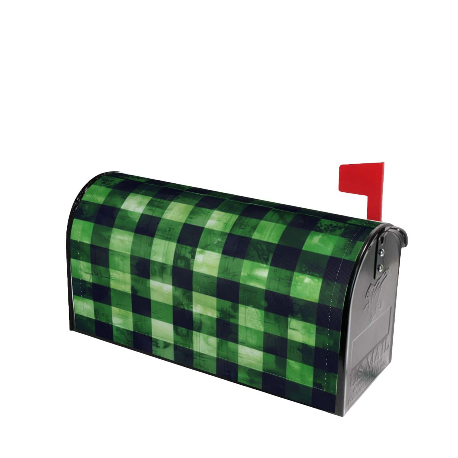 PHELIKA Green Buffalo Plaid 01 Mailbox Covers Post Letter Box