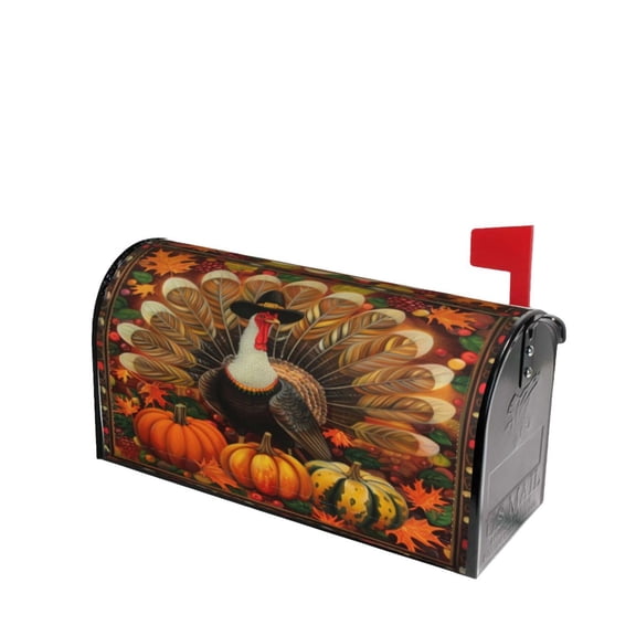 PHELIKA Happy Thanksgiving Turkey 01 Magnetic Mailbox Covers Standard Size 25.5"H x 21"W