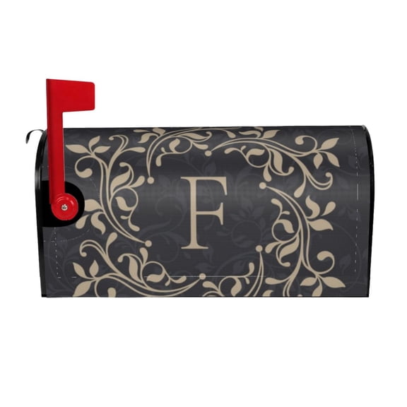 PHELIKA Letter F Classic Monogram Magnetic Mailbox Covers Post Letter Box Cover Standard Size 25.5H x 21W