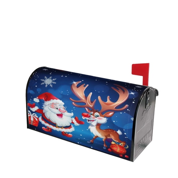 PHELIKA Merry Christmas Santa Claus Deer 04 Magnetic Mailbox Covers Standard Size 25.5"H x 21"W