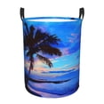 thumbnail image 1 of PHELIKA Ocean Beach Scene With Palm Trees 06 Laundry Basket 65L Large Foldable Round For Dirty Clothes Toy Storage, 1 of 6