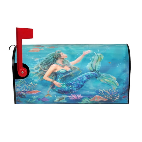 PHELIKA Ocean Mermaid Sea 02 Magnetic Mailbox Covers Standard Size 25.5"H x 21"W