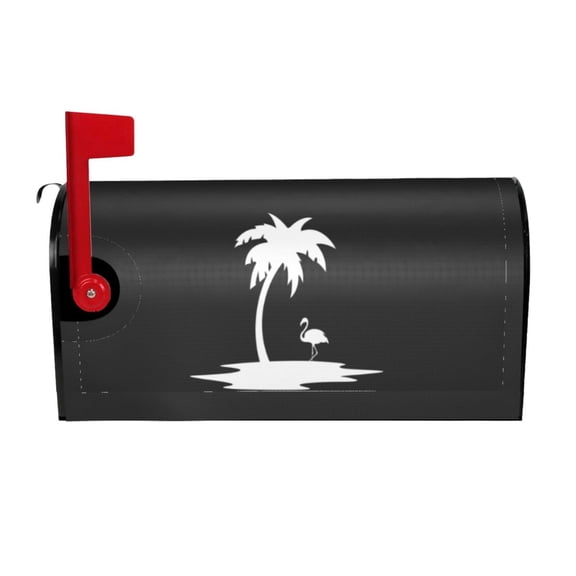 PHELIKA Palm Tree And Flamingo Magnetic Mailbox Covers Standard Size 25.5"H x 21"W