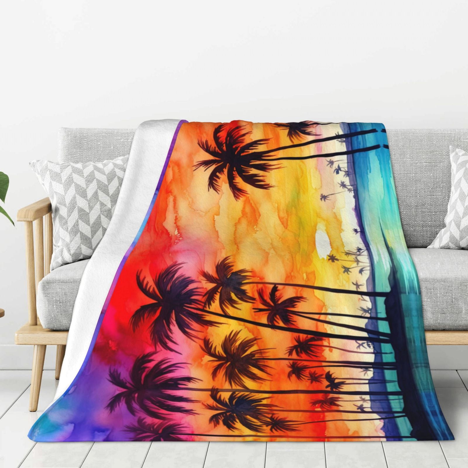 Delerain Flannel Throw Blanket - Super Soft Lightweight Blanket For Couch, Bed, Travel - All Season Cozy (60x80 Inches)