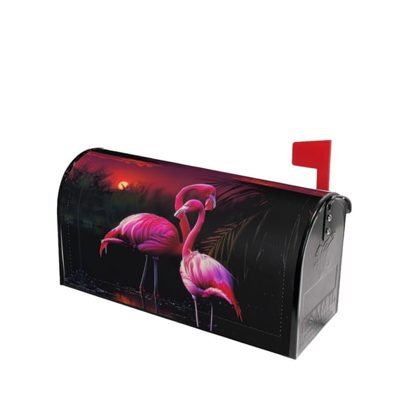 PHELIKA Pink Flamingo 01 Magnetic Mailbox Covers Post Letter Box Cover Standard Size 21"H x 18"W