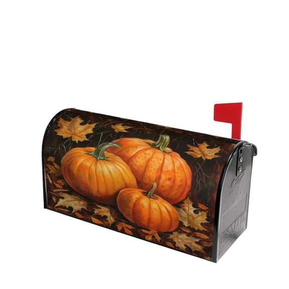 PHELIKA Pumpkins And Fall Leaves 05 Magnetic Mailbox Covers Post Letter Box Cover Standard Size 25.5"H x 21"W