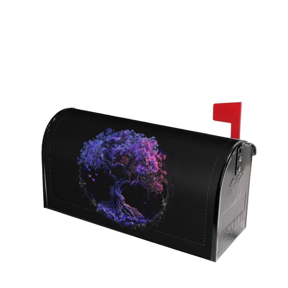 PHELIKA Purple Tree Of Life Magnetic Mailbox Covers Post Letter Box Cover Standard Size 25.5"H x 21"W