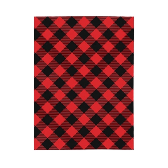 PHELIKA Red Black Buffalo Plaid All Season Soft Throw Blanket Lightweight Flannel Fleece Blankets 50"x40"