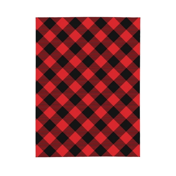 PHELIKA Red Black Buffalo Plaid All Season Soft Throw Blanket Lightweight Flannel Fleece Blankets 80"x60"