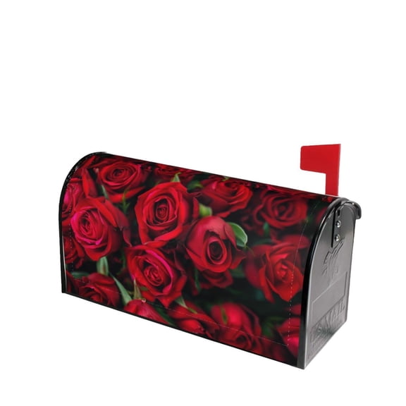 PHELIKA Red Roses 04 Magnetic Mailbox Covers Post Letter Box Cover Standard Size 21"H x 18"W