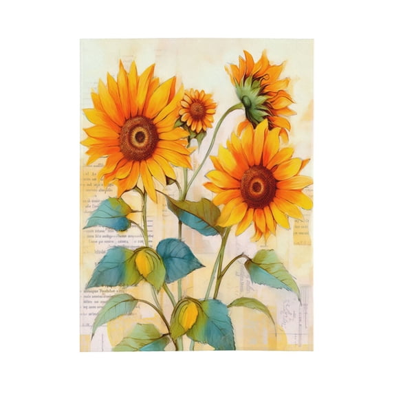 PHELIKA Retro Sunflowers 03 All Season Soft Throw Blanket Lightweight Flannel Fleece Blankets 60" x 80"