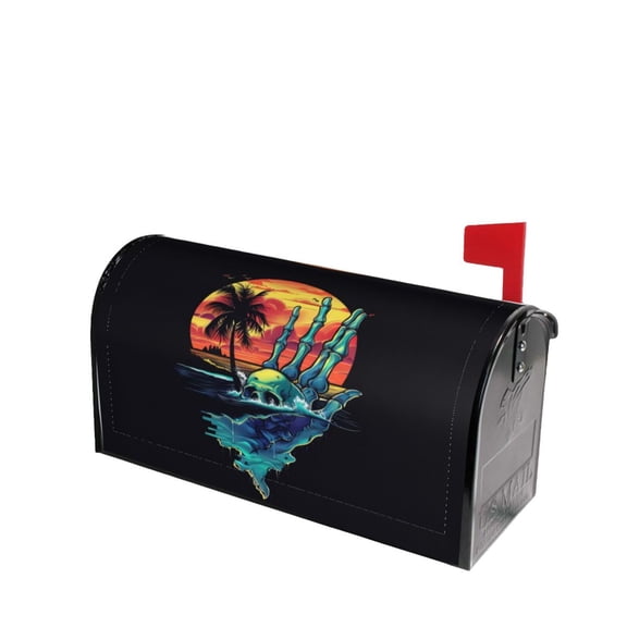 PHELIKA Skeleton Hand Beach Vibes Magnetic Mailbox Covers Standard Size 21"H x 18"W