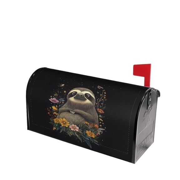 PHELIKA Sloth & Flowers 3 Magnetic Mailbox Covers Standard Size 25.5"H x 21"W