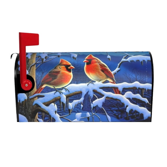 PHELIKA Snow Winter Bird 02 Mailbox Covers Magnetic Mailbox Wraps Post Letter Box Cover Mailwrap Garden Home Decor Standard Size 25.5"H x 21"W