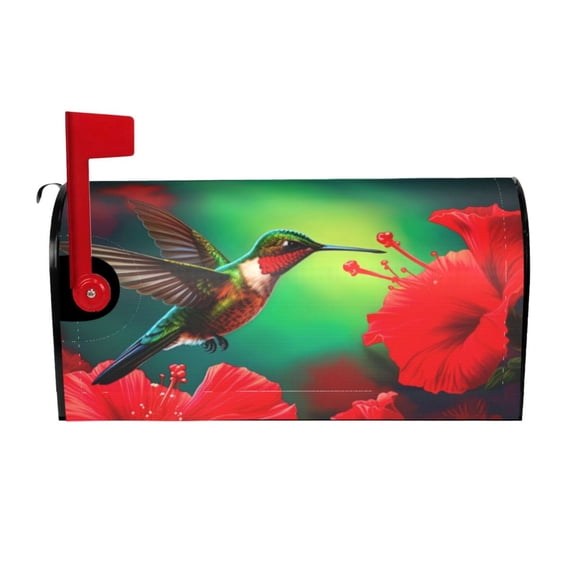 PHELIKA Spring Bird Hummingbird And Flowers 01 Mailbox Covers Magnetic Mailbox Wraps Post Letter Box Cover Mailwrap Garden Home Decor Standard Size 25.5"H x 21"W