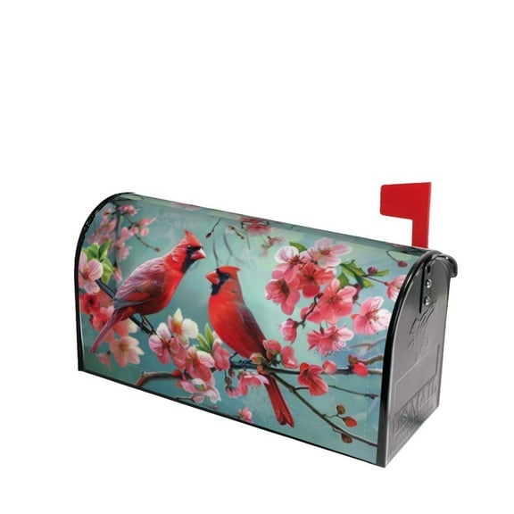 PHELIKA Spring Cardinal Birds 05 Magnetic Mailbox Covers Post Letter Box Cover Standard Size 25.5"H x 21"W