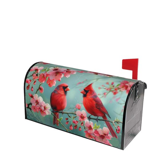 PHELIKA Spring Cardinal Birds 07 Magnetic Mailbox Covers Post Letter Box Cover Standard Size 21"H x 18"W