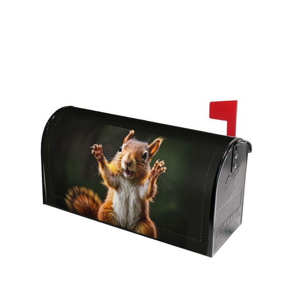 PHELIKA Squirrel Funny Animal Meets Magnetic Mailbox Covers Post Letter Box Cover Standard Size 21"H x 18"W