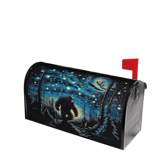 PHELIKA Starry Gorilla Night Walking Camping Hiking 01 Magnetic Mailbox Covers Standard Size 25.5"H x 21"W