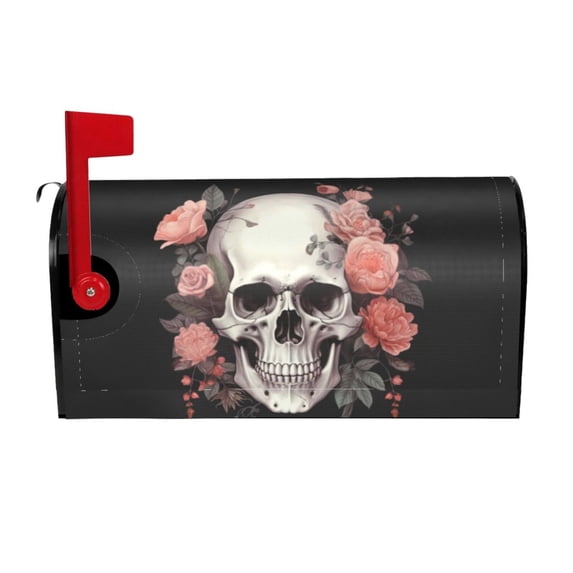 PHELIKA Sugar Skull Flower 03 Magnetic Mailbox Covers Standard Size 25.5"H x 21"W