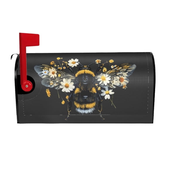 PHELIKA Sunflower And Bee 01 Magnetic Mailbox Covers Standard Size 21"H x 18"W