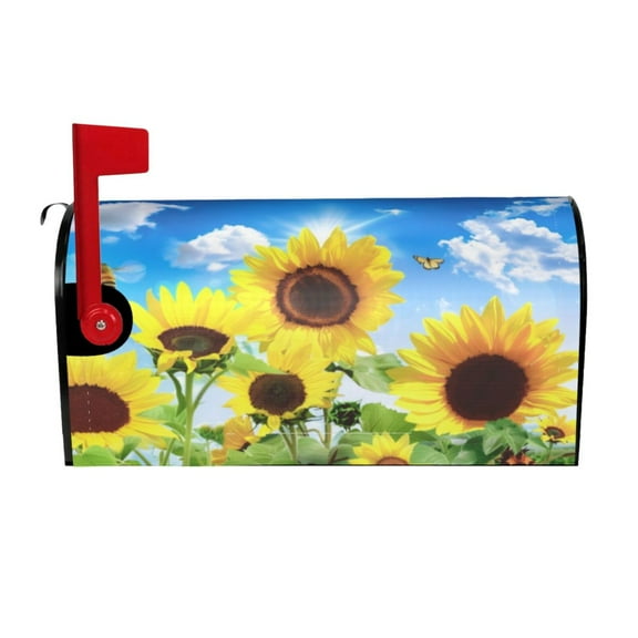 PHELIKA Sunflowers And Bees Summer 03 Magnetic Mailbox Covers Standard Size 25.5"H x 21"W