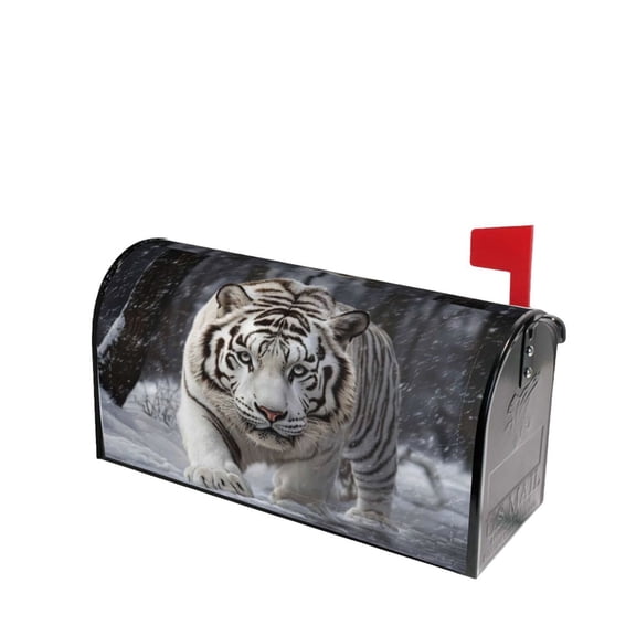 PHELIKA Tiger Snow Magnetic Mailbox Covers Standard Size 21"H x 18"W
