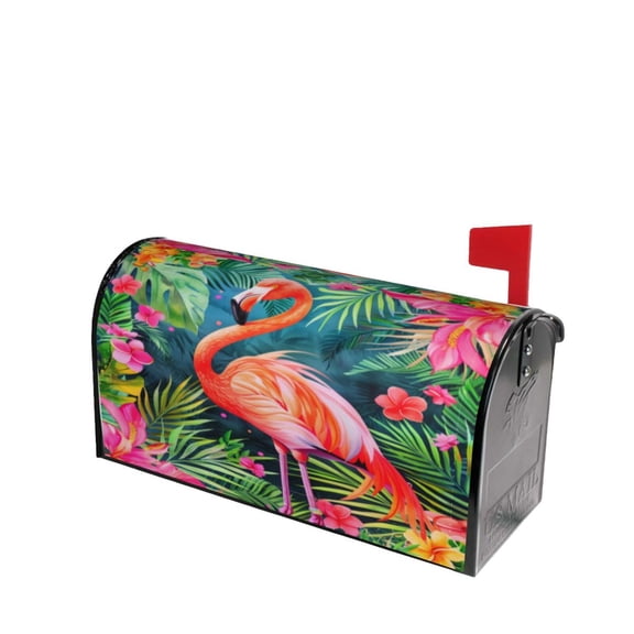 PHELIKA Tropical Pink Flamingo 01 Magnetic Mailbox Covers Standard Size 21"H x 18"W