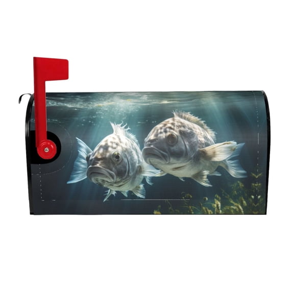 PHELIKA Underwater Ocean Sea Wildlife Fish 01 Mailbox Covers Magnetic Mailbox Wraps Post Letter Box Cover Mailwrap Garden Home Decor Standard Size 25.5"H x 21"W