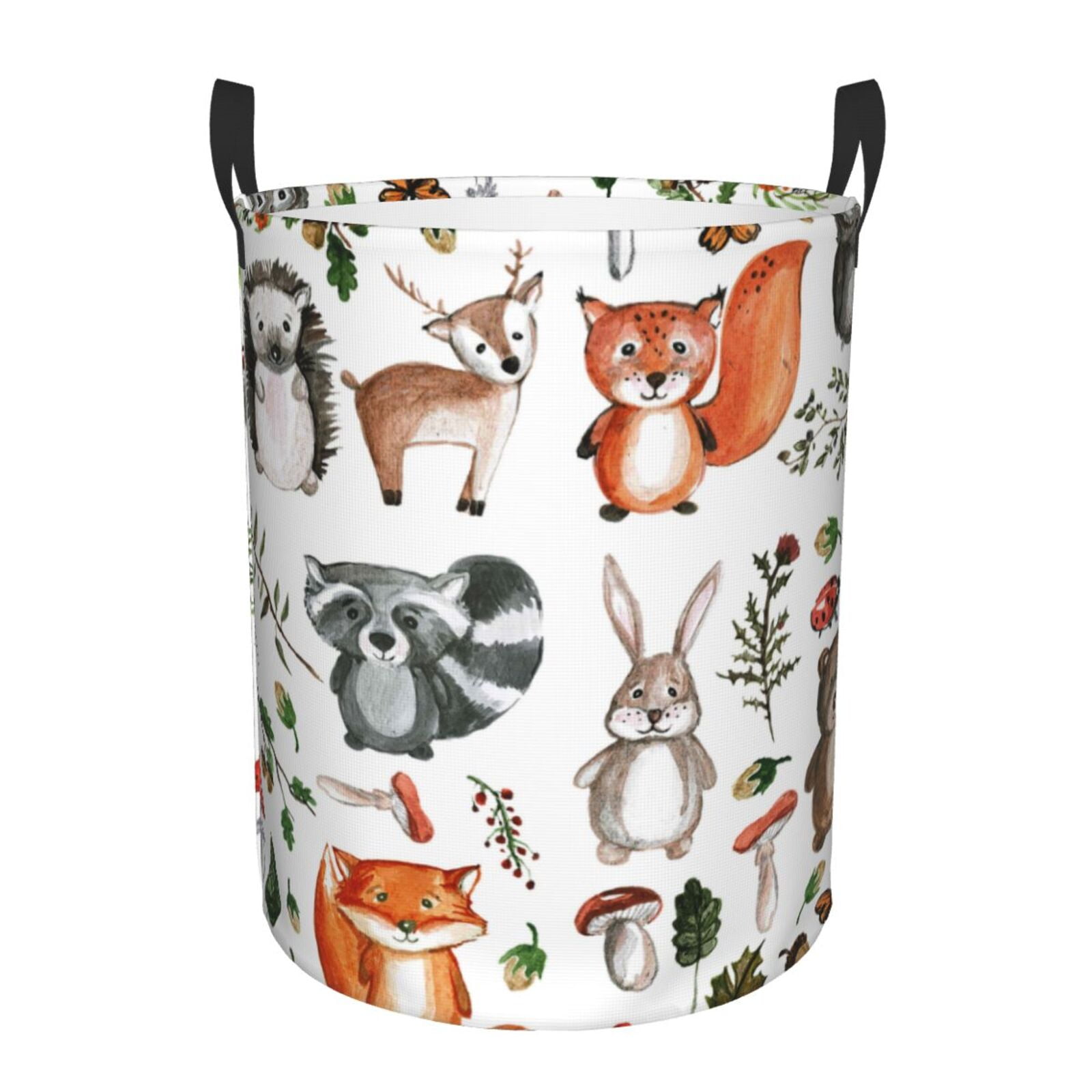 PHELIKA Woodland Animals Laundry Hamper Waterproof Foldable Oxford