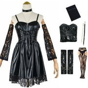 PHENAS Anime Death Note Misa Cosplay Dress Costume for Women Black Gothic Dress Halloween Costume